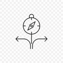 나침반과 갈라진 길 아이콘