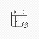 달력과 화살표 아이콘